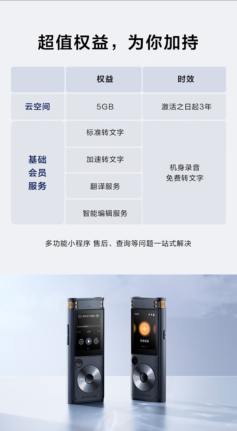 科大讯飞智能录音笔SR302星火版 32G内存 录音转文字 实时翻译转写免费转写【1399.0】
