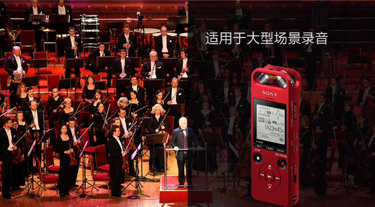 索尼（SONY）ICD-SX2000 Hi-Res 高解析度立体声数码录音棒_录音笔 三向麦克风 16GB大容量（黑）【1650.0】