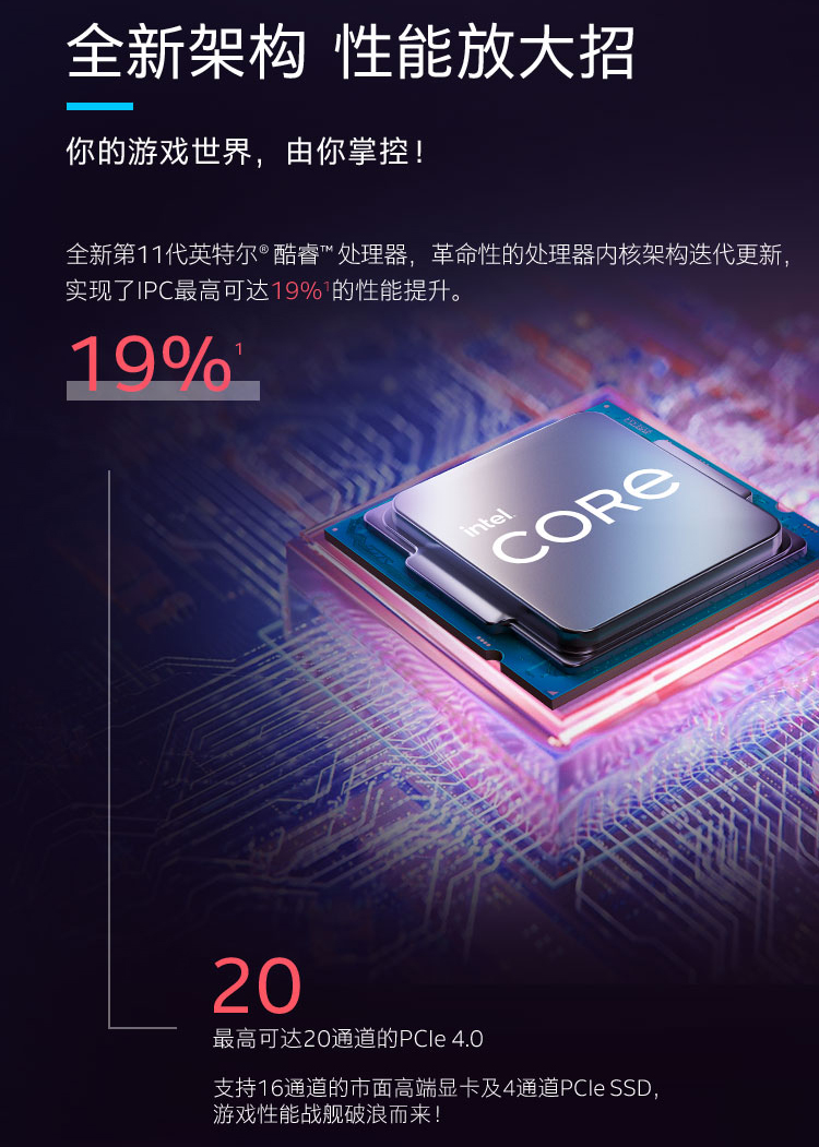 英特尔 Intel i5-11400 6核12线程 盒装CPU处理器【1699.0】