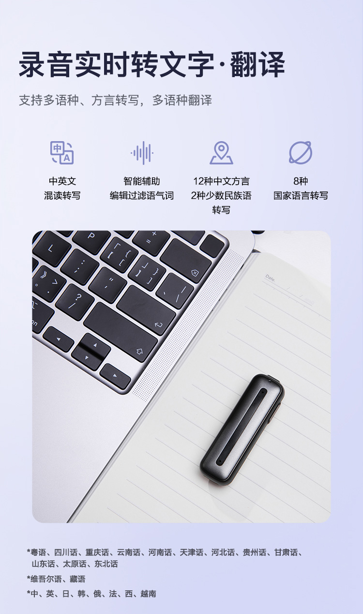 科大讯飞 录音笔 B1 32G 随身降噪转文字职场长续航商务会议记录【390.0】