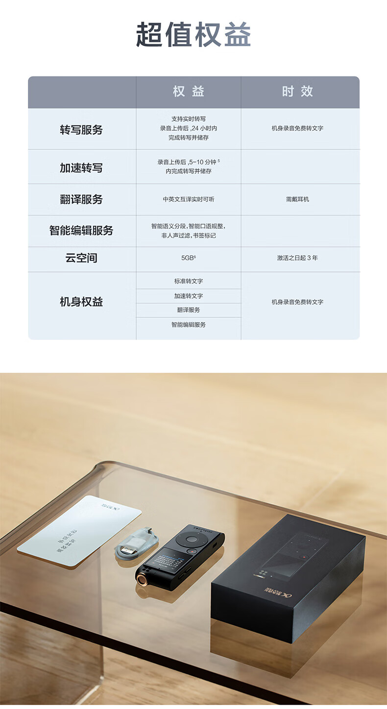 科大讯飞智能录音笔SR201 免费转写 中英文互转 触摸屏融合按键操作 专业降噪 32G+云储存 星空灰【930.0】